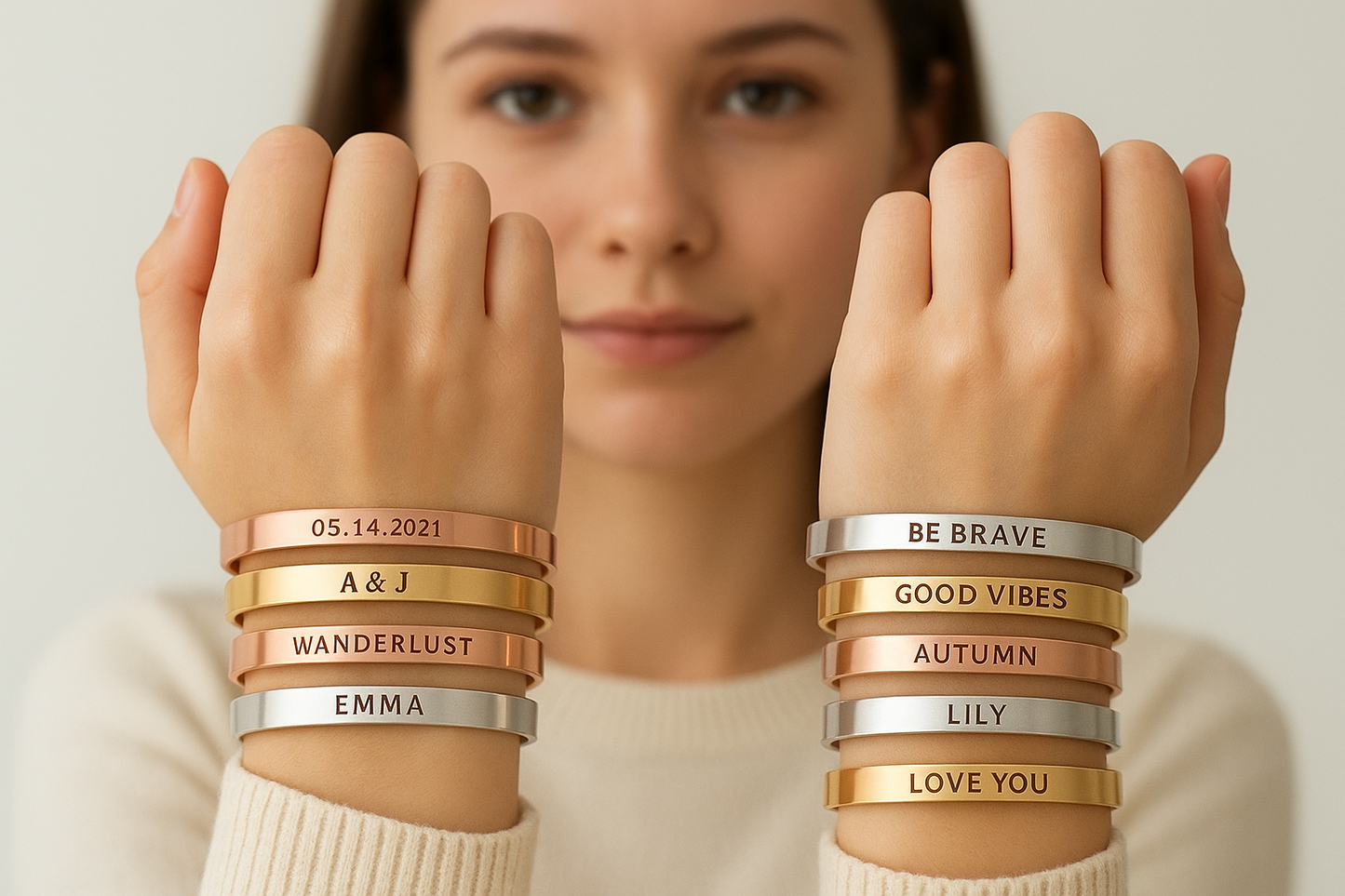 Customize a Name Cuff Bracelet for Women & Men