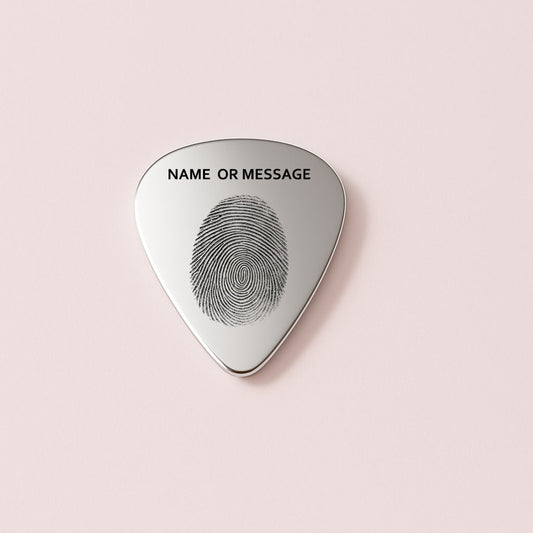 Custom Fingerprint on Metal Guitar Pick Memorial gifts for Loved ones