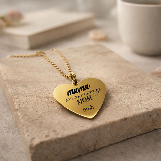 Funny Mom Gift for Mothers Day or her Birthday.Mama Mommy Mom Bruh, Engraved Necklace Gift for mom and boy moms from teenager.