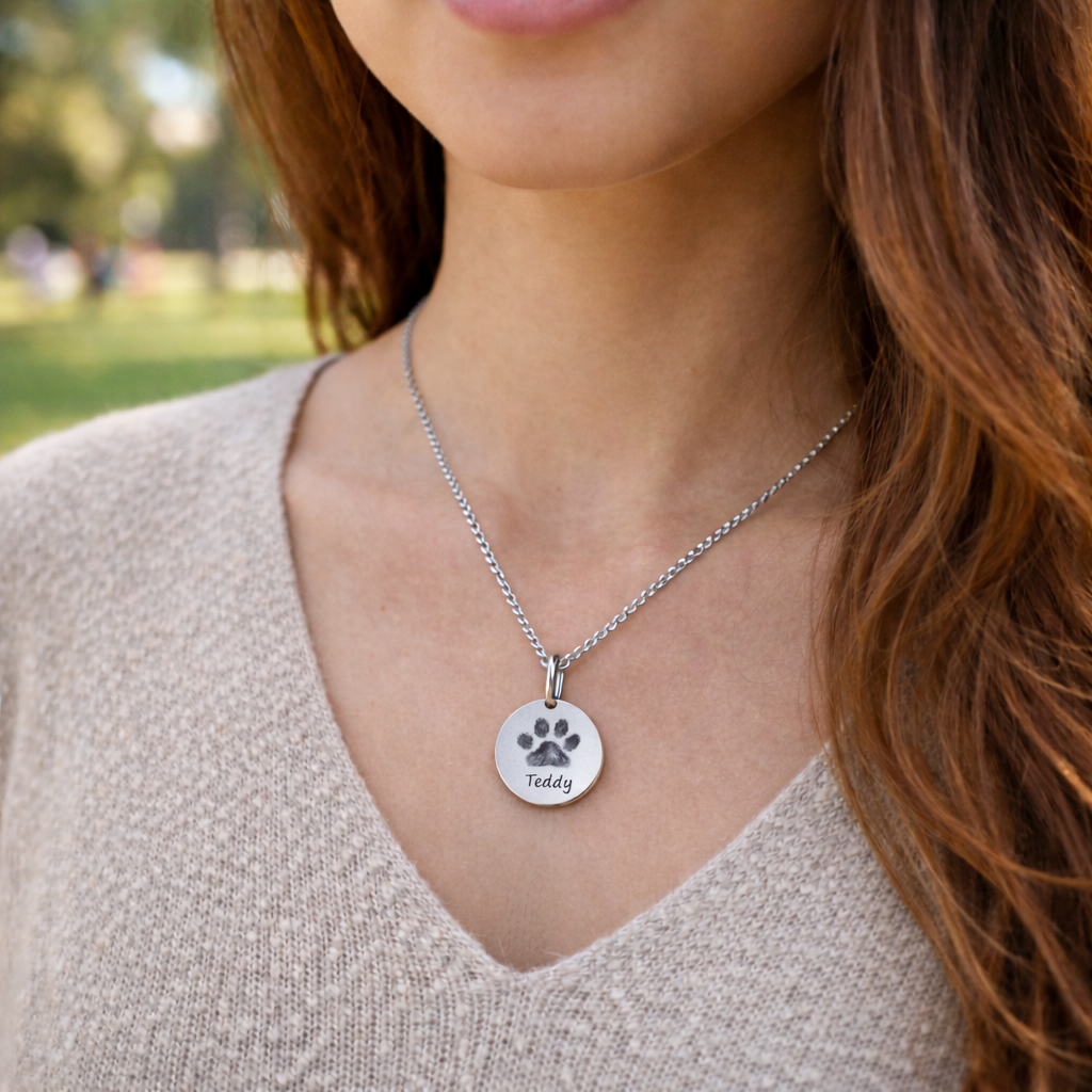pet Paw print pendant jewelry