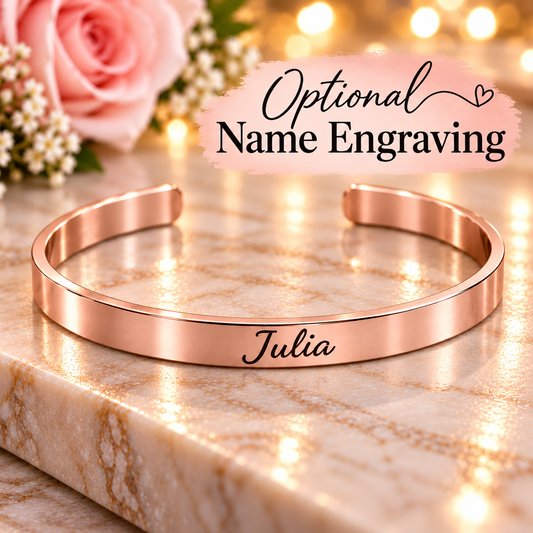 Always and Forever Engraved Cuff Bracelet – Personalized Love Bracelet, Promise Bracelet, Christmas Gift for Her
