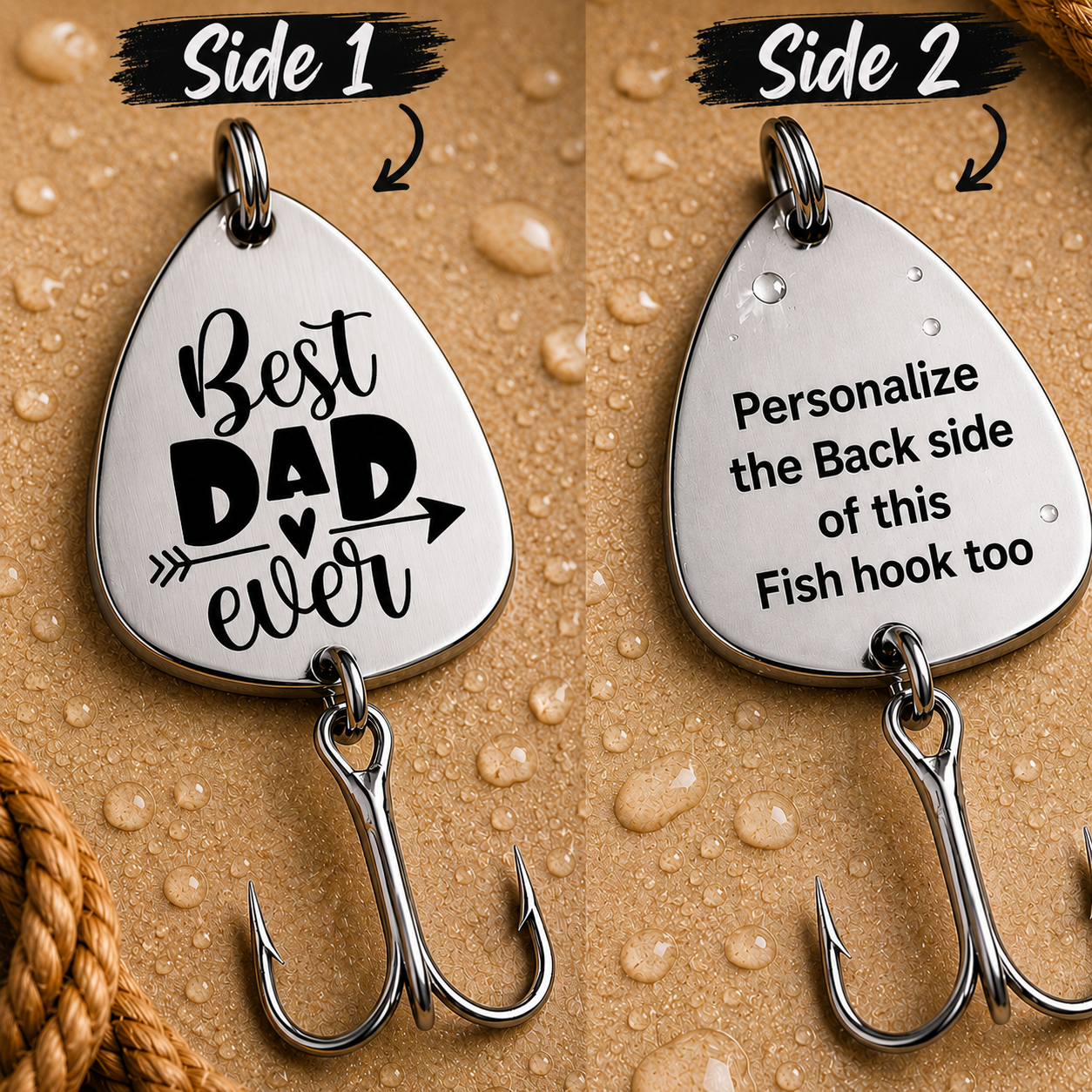 Best Dad Ever Engraved Fish Hook Lure