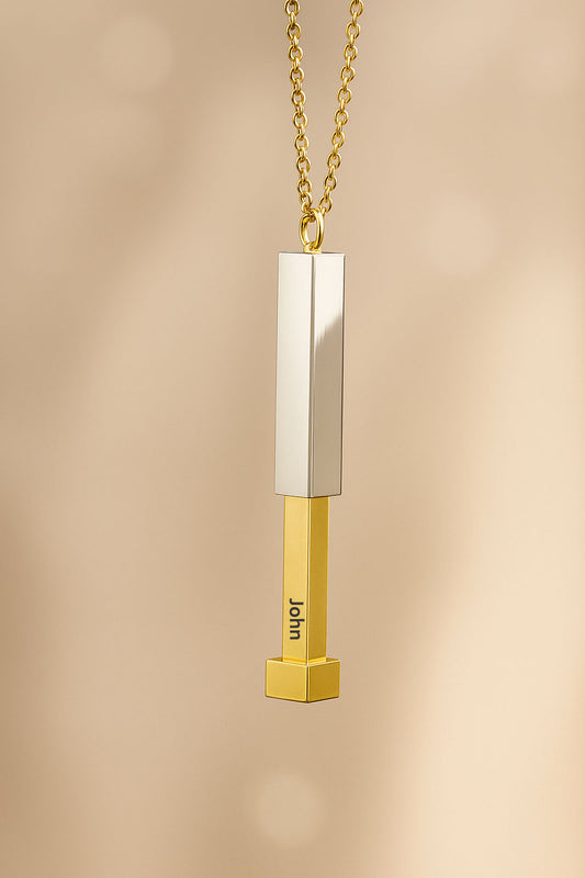 Hidden Name Pendant Gold necklace