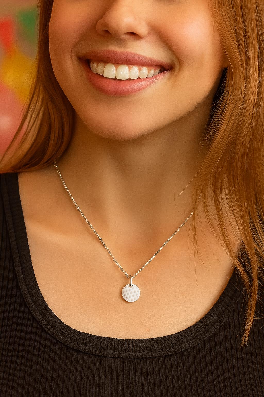 Silver Hammered moon Pendant Name Necklaces