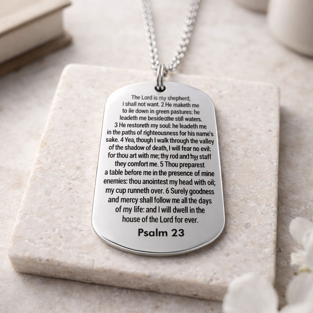 Christian Gift - Psalm 23 Pendant Necklace