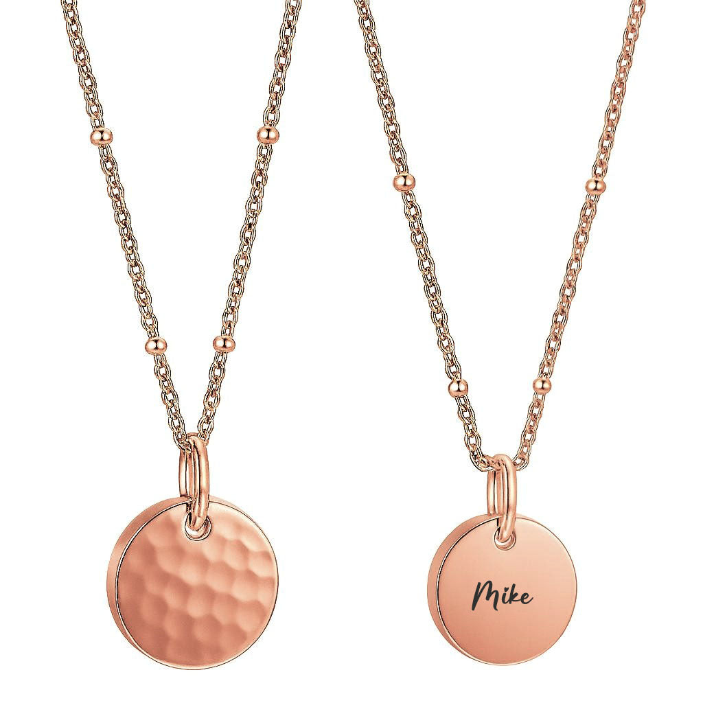 Rose Gold Luna moon Pendant Name Necklaces