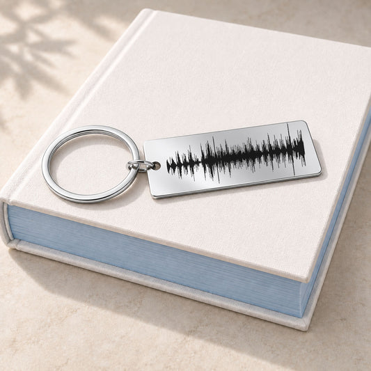 Personalized Baby Child Heart Beat - Sound Wave Art - Voice recording Keychain