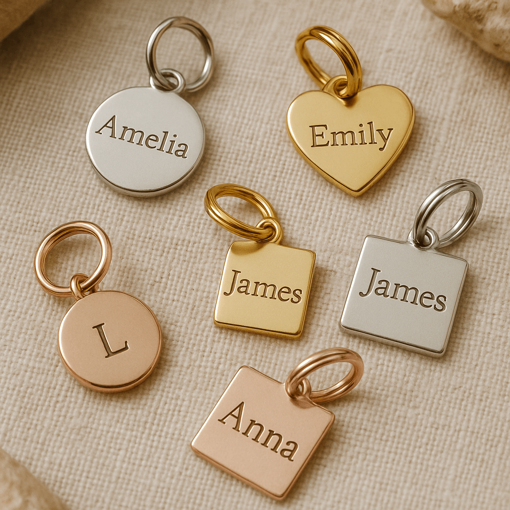 Custom charm engravings for jewelry
