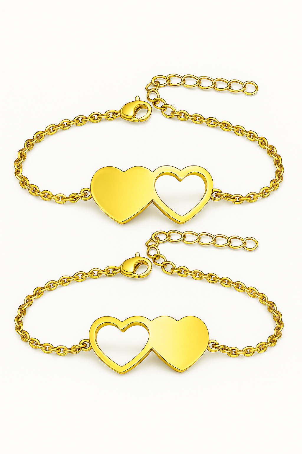 set of 2 bracelets for  sister or besties Gold 