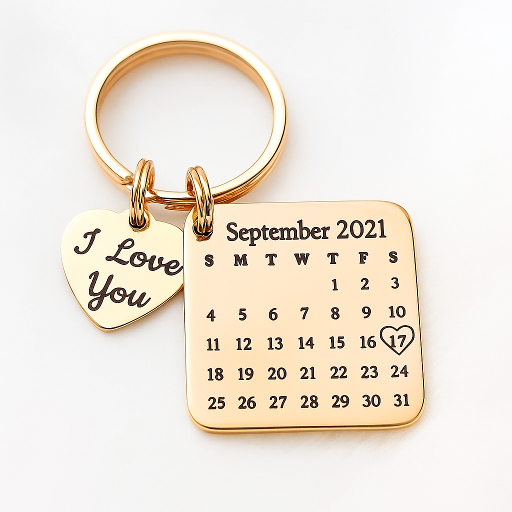 Wedding Date Calendar Keychain