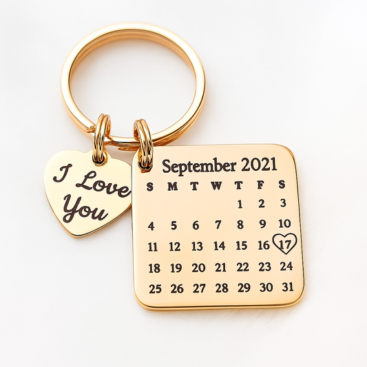 Wedding Date Calendar Keychain