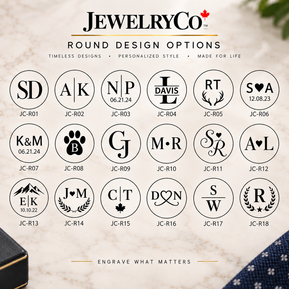Canadian Cufflinks - custom Initials engraved