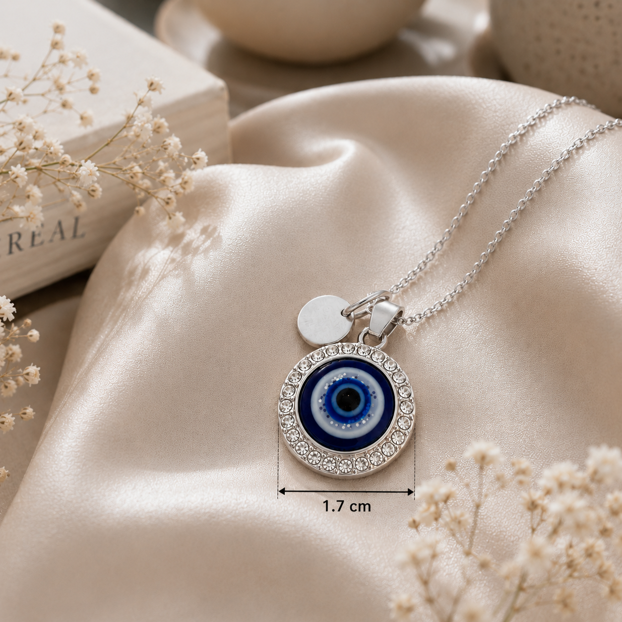 Personalized Evil Eye Necklace with Custom Initial Charm