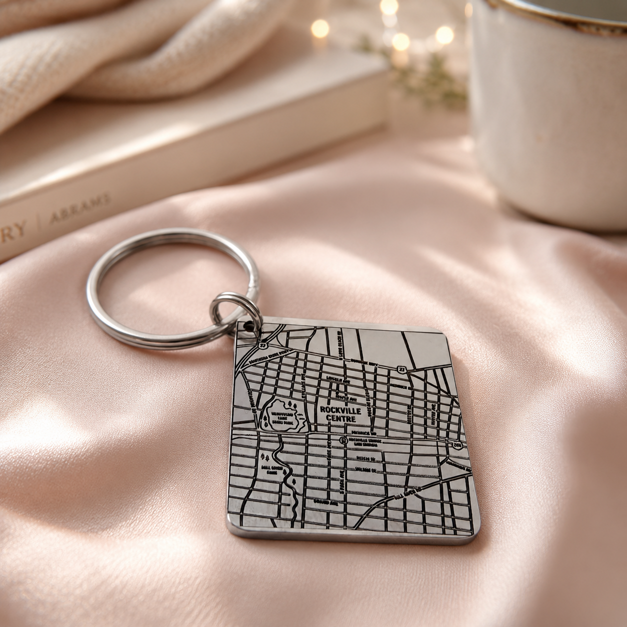 Personalised Street Map Square Keyring