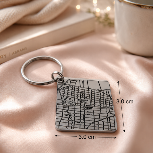 Personalised Street Map Square Keyring