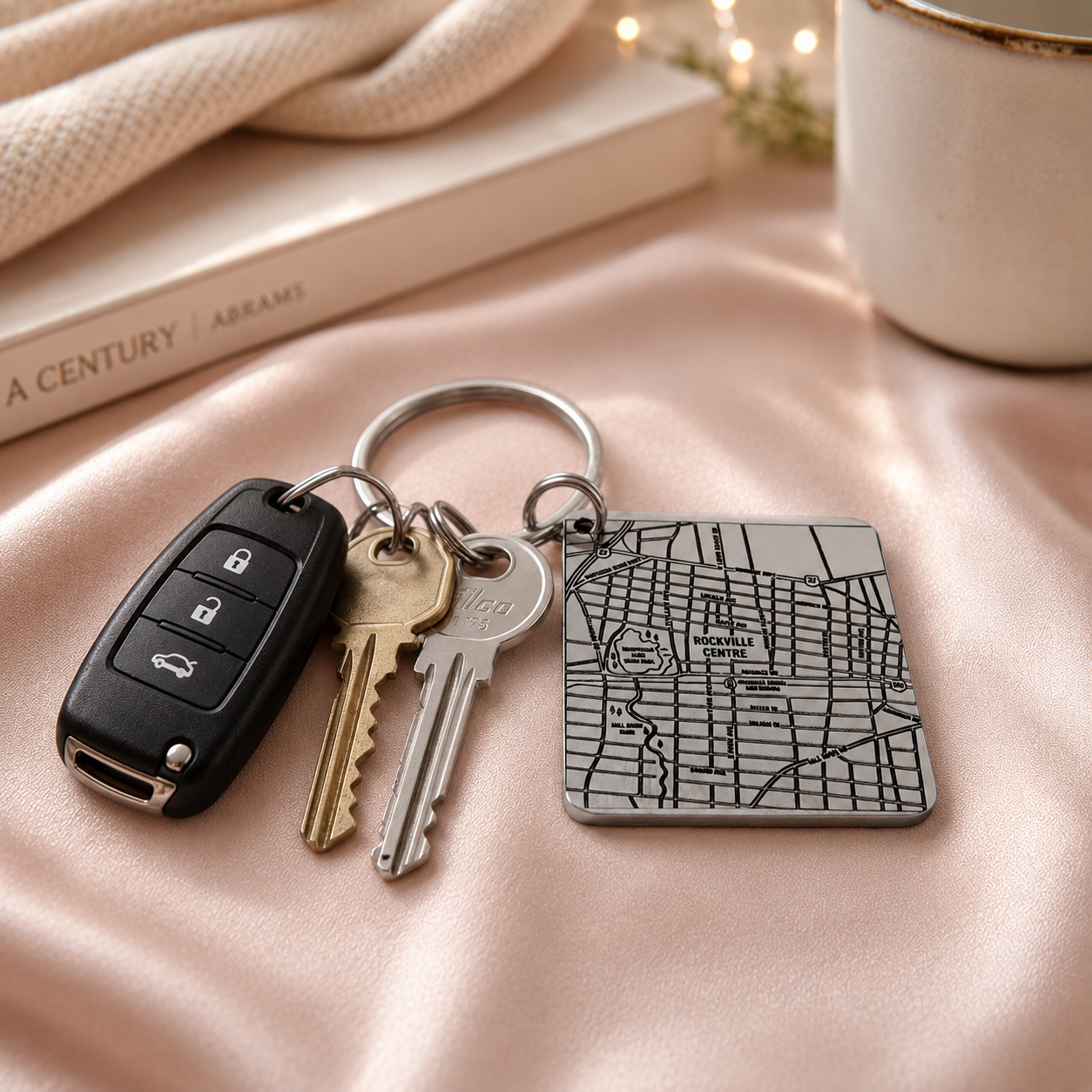 Personalised Street Map Square Keyring