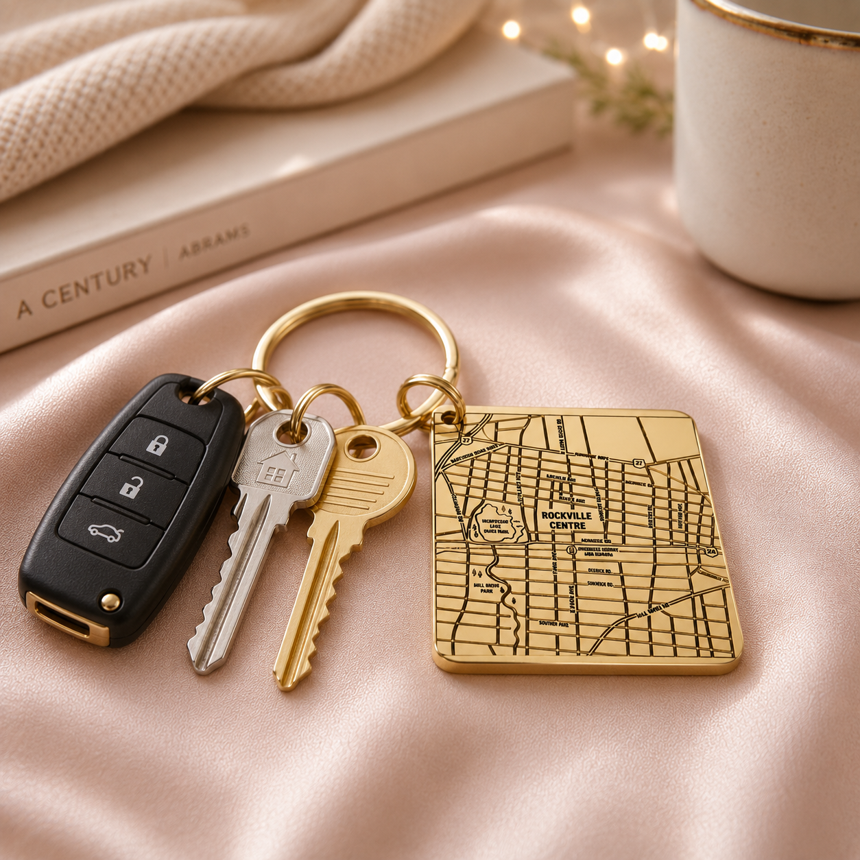 Personalised Street Map Square Keyring