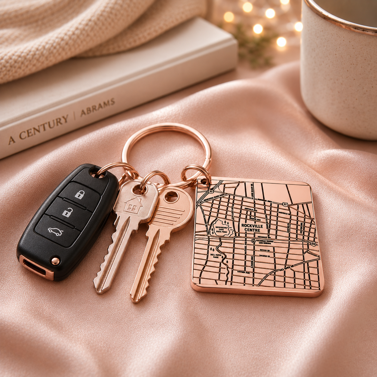 Personalised Street Map Square Keyring