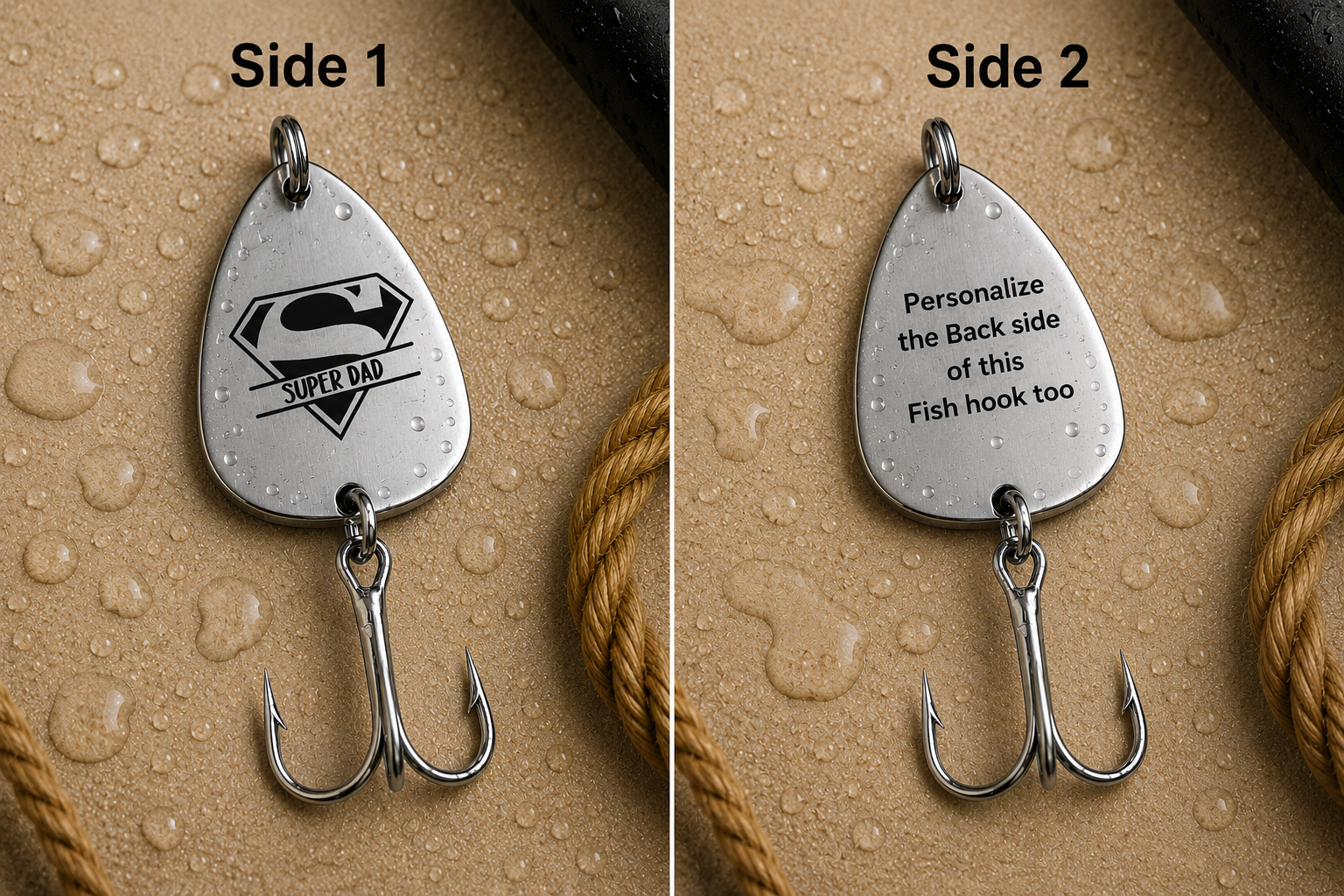 Super Dad Engraved Fish Hook Lure – Personalized Fishing Gift for Dad on Father's Day
