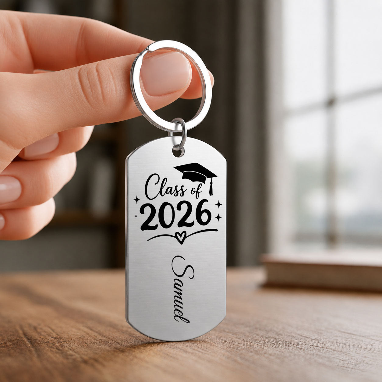 Class of 2026 Graduation Gift with personalized Name keychain