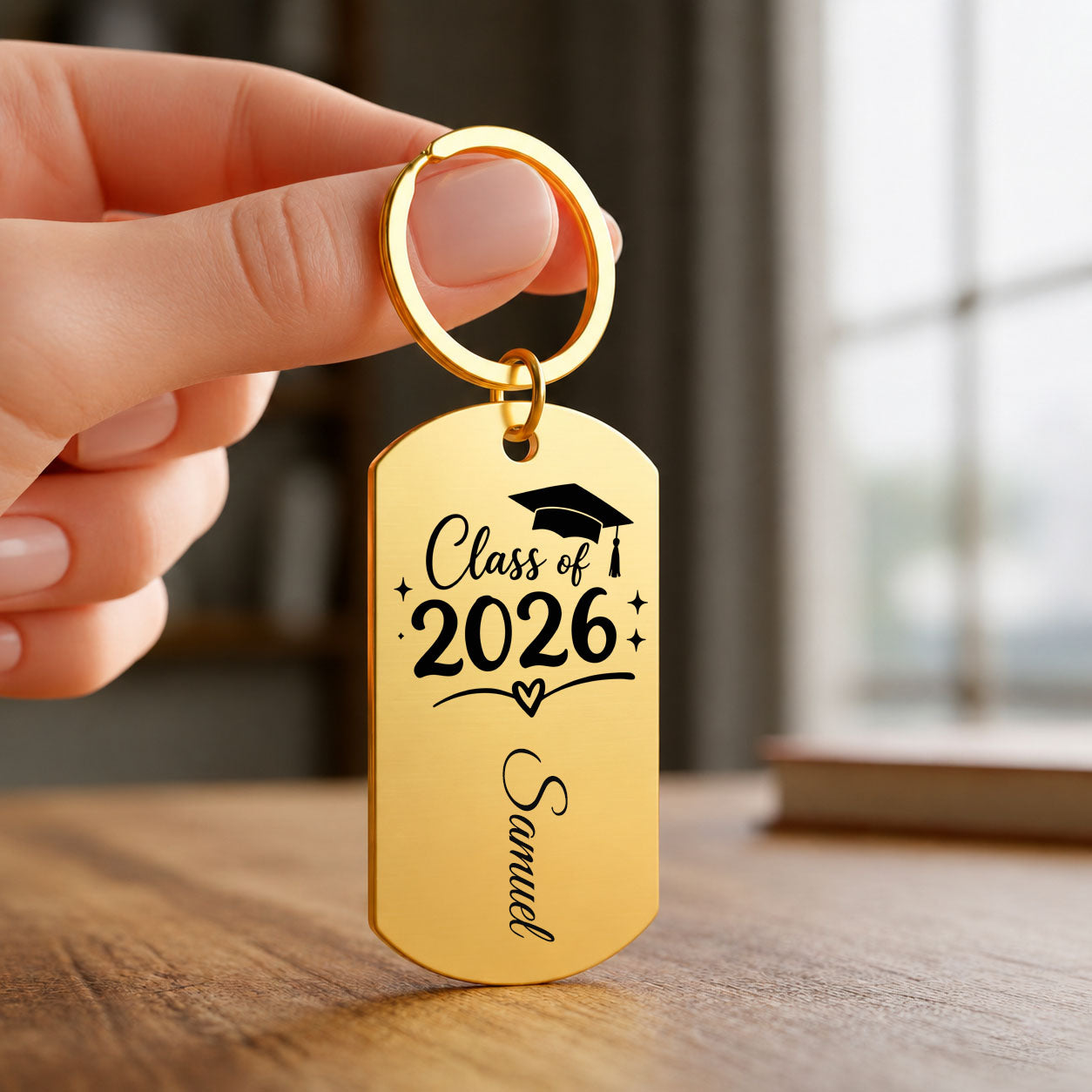 Class of 2026 Graduation Gift with personalized Name keychain