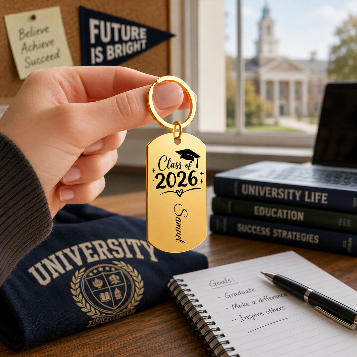Class of 2026 Graduation Gift with personalized Name keychain