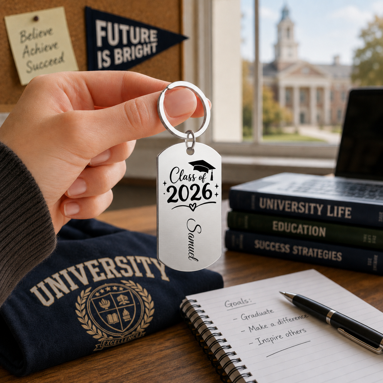 Class of 2026 Graduation Gift with personalized Name keychain
