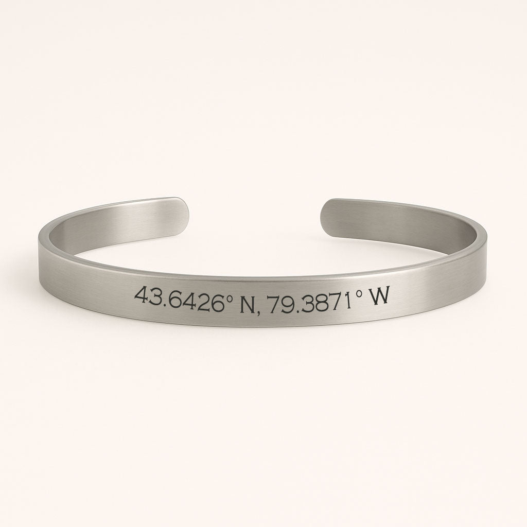 favorite place coordinates engraved bracelet