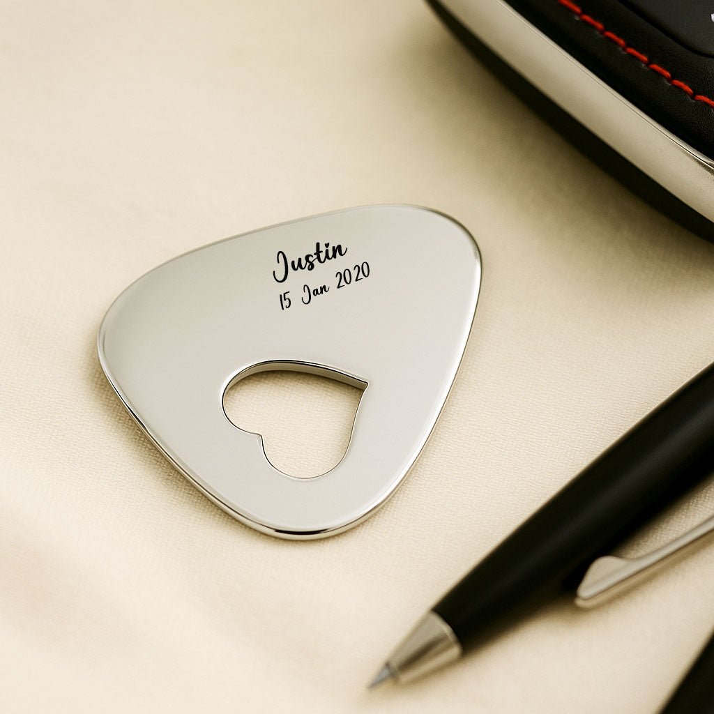Custom NAME ON Heart Cut Out Guitar Pick