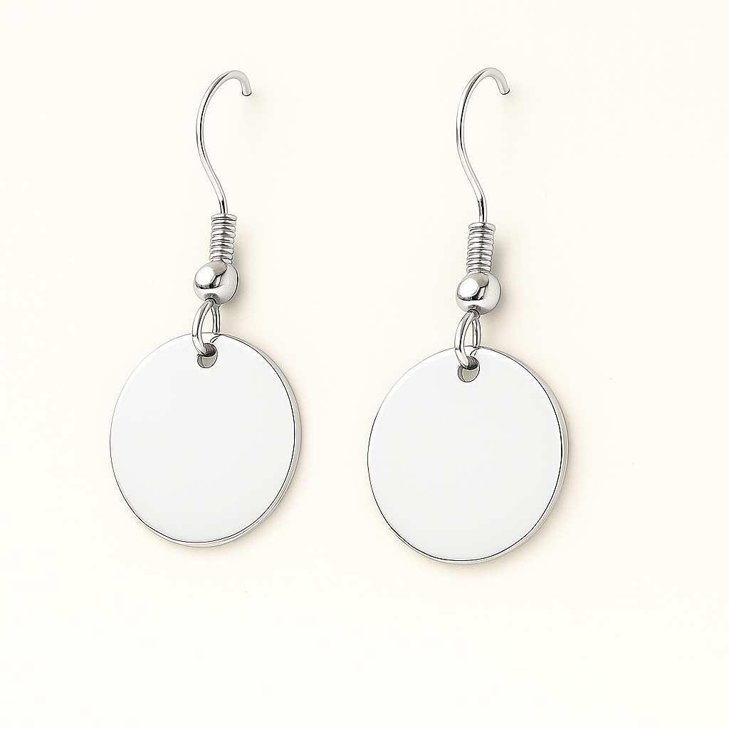 Custom engrave silver earring