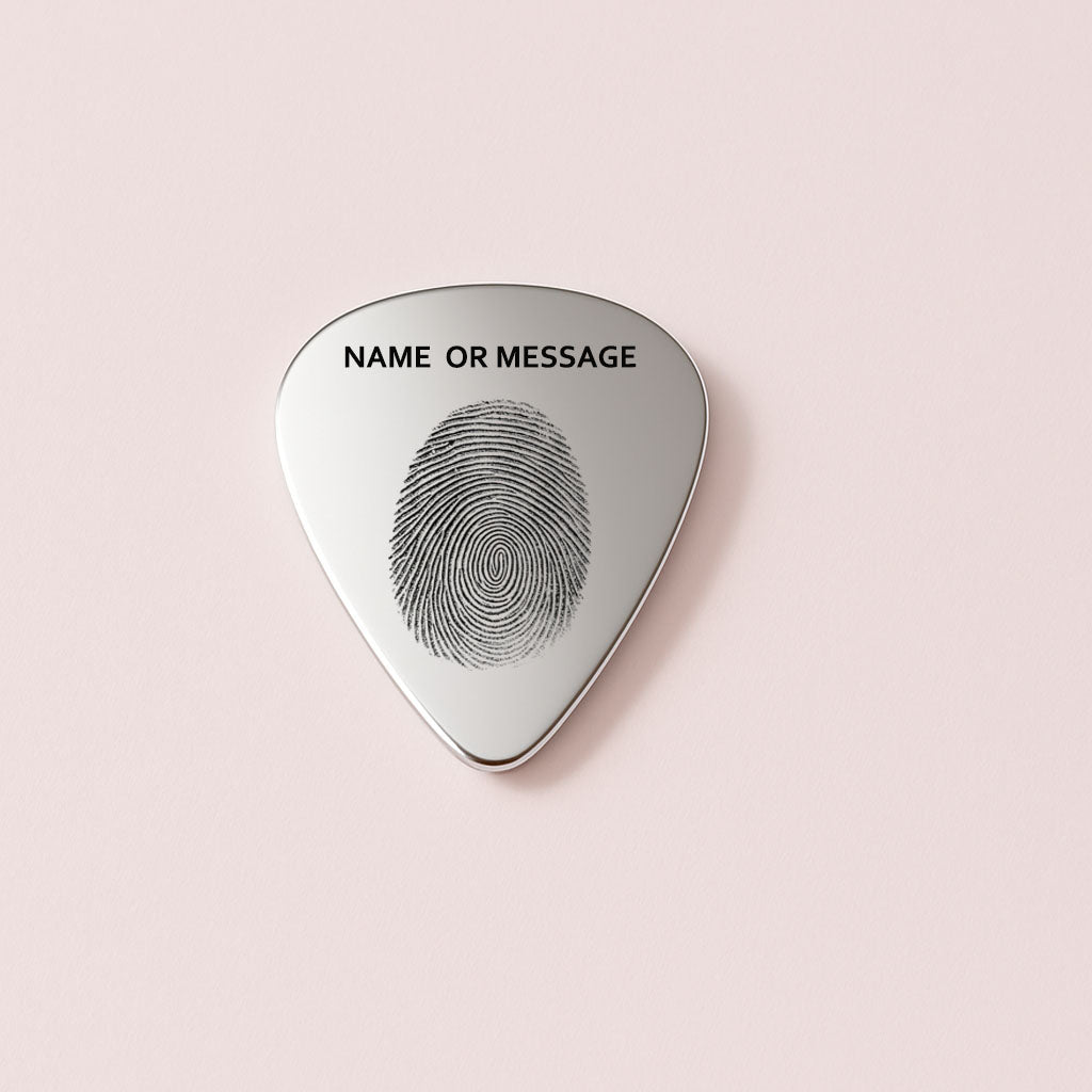 Custom Fingerprint on Metal Guitar Pick Memorial gifts for Loved ones