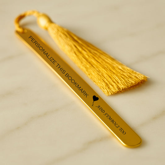 Personalize a Slim Metal Bookmark -Gold