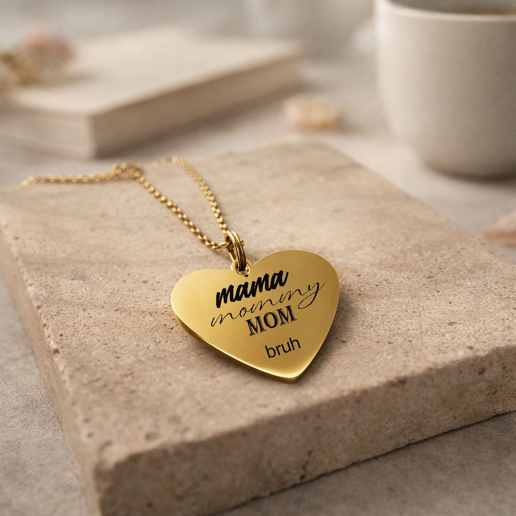 Funny Mom Gift for Mothers Day or her Birthday.Mama Mommy Mom Bruh, Engraved Necklace Gift for mom and boy moms from teenager.