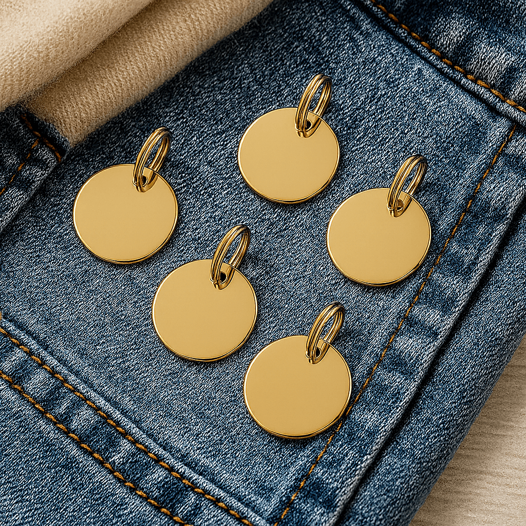 5 Pack Custom Engraved Small Round Charms for your Jewelry Bracelet Pendant Keychain or DIY projects