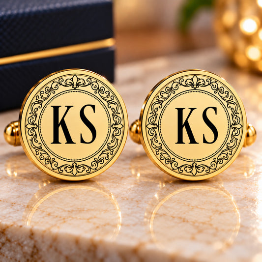 Monogram Initials engraved cufflinks
