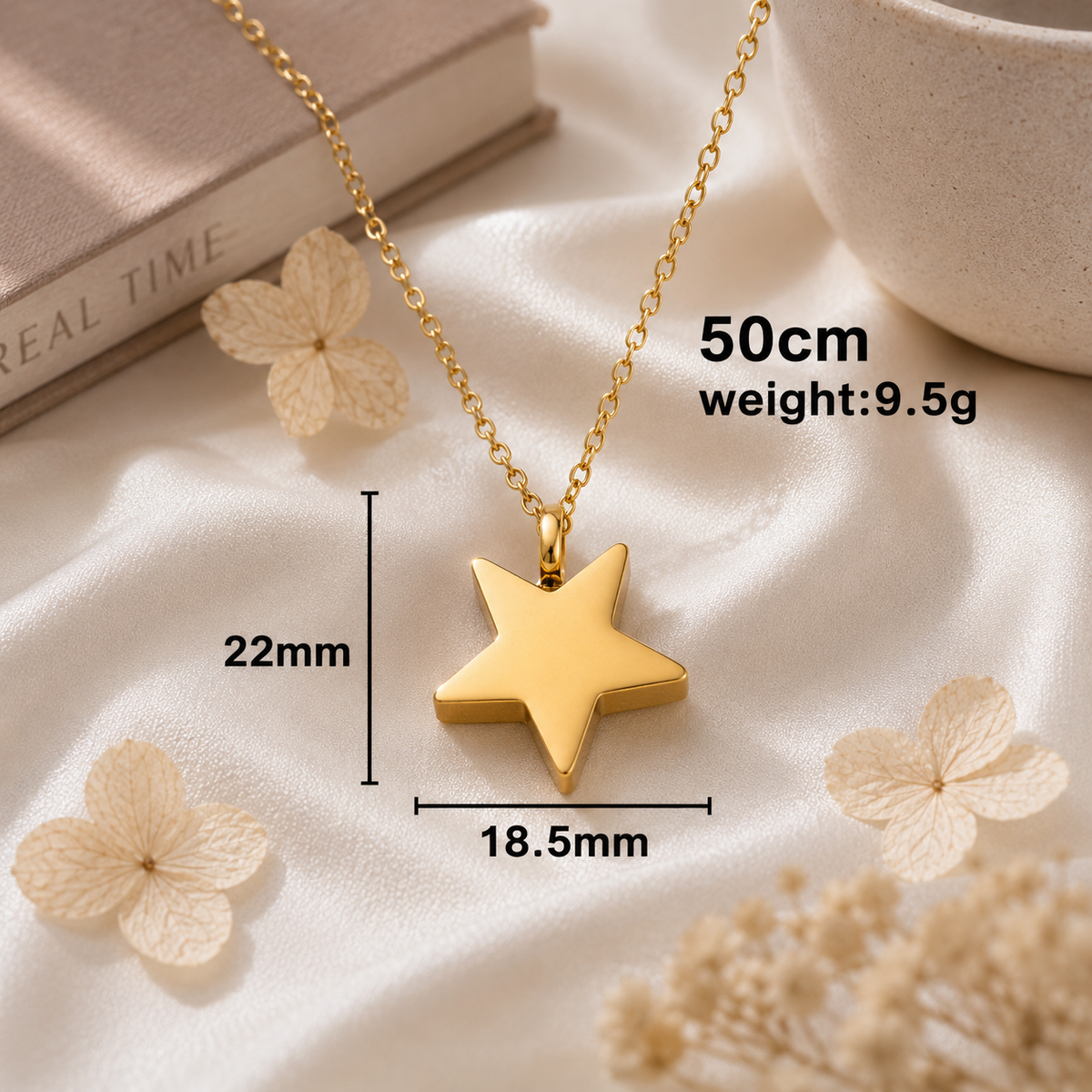 Pet Portrait & Pet Name Star URN Necklace pendant for pet lovers to store Ashes.