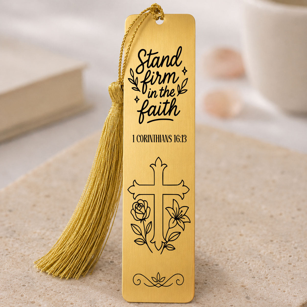 1 Corinthians 16:13 Christian gift Gold tone