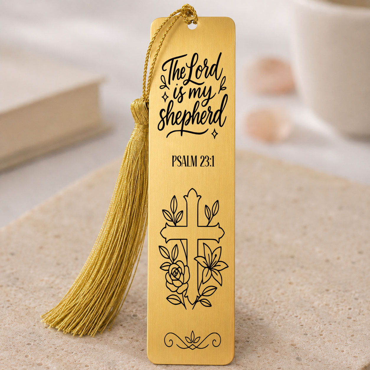 The Lord Is My Shepherd” Psalm 23:1 Christian Bookmark gOLDEN