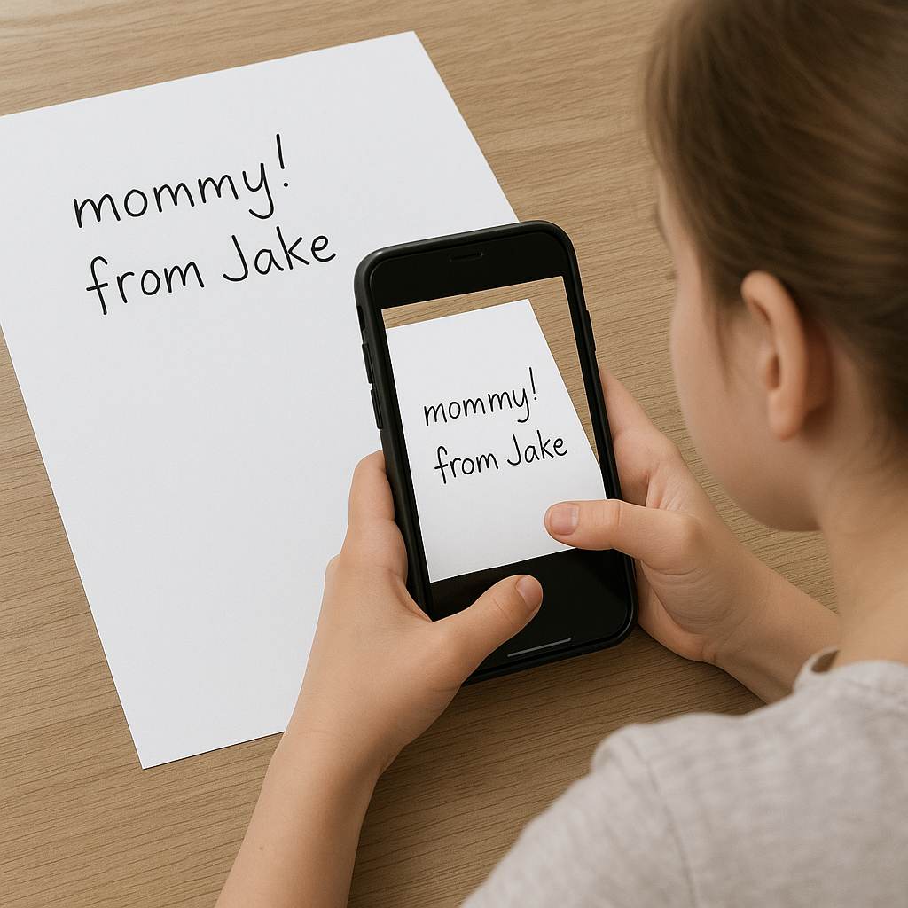 How to click photo of text for engraving