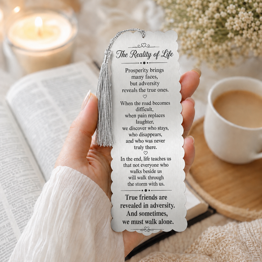 True Lessons of Life Bookmark. Reality of Life reminder gift.