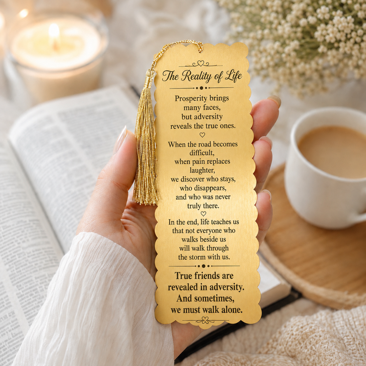 True Lessons of Life Bookmark. Reality of Life reminder gift.