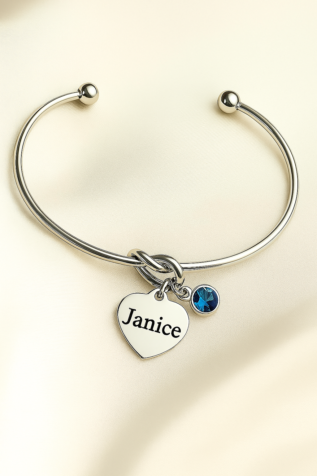 Knot bracelets with engravable charms