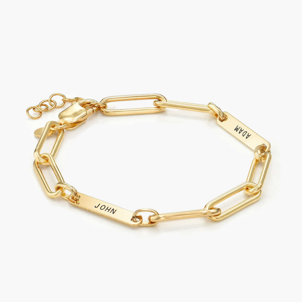 Paperclip Link Bracelet with Name Gold Canada