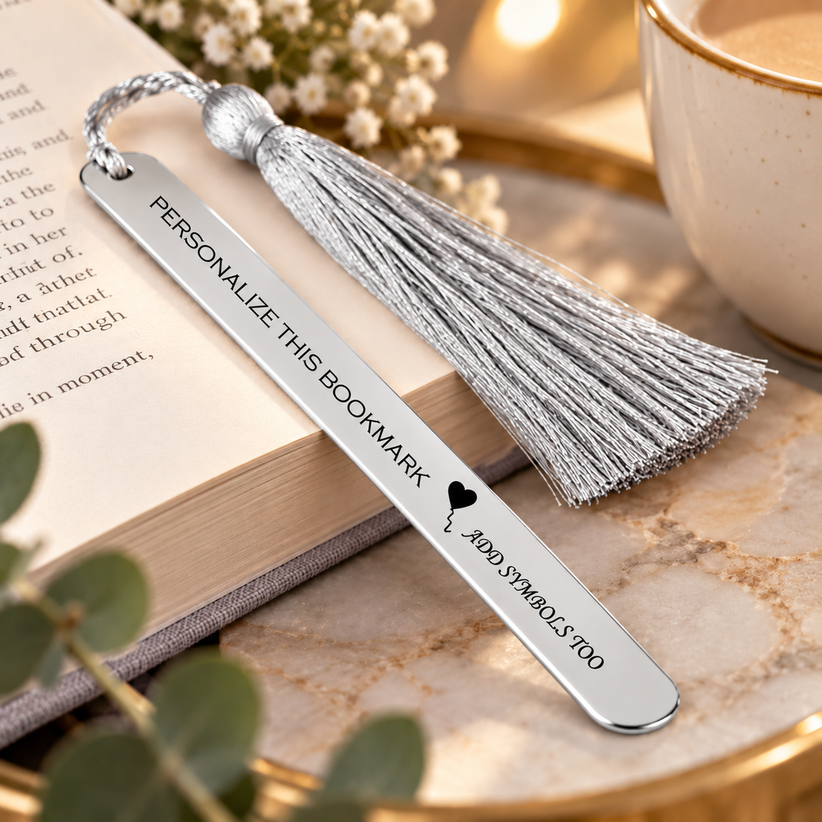 Slim Metal Bookmarks customized silver color