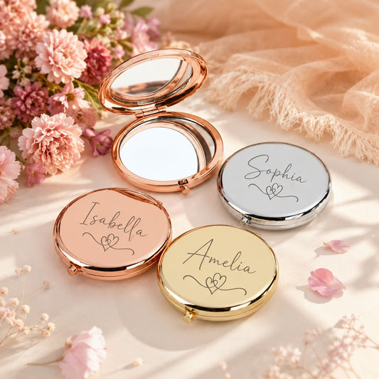 Personalized Compact Pocket Mirror with Premium Custom engraving