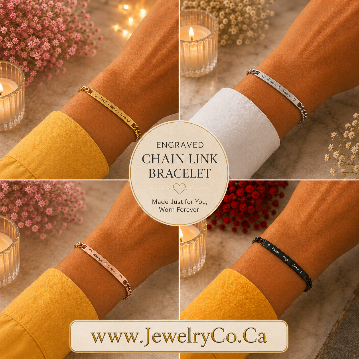 Personalized Engraved Chain Link Bracelet