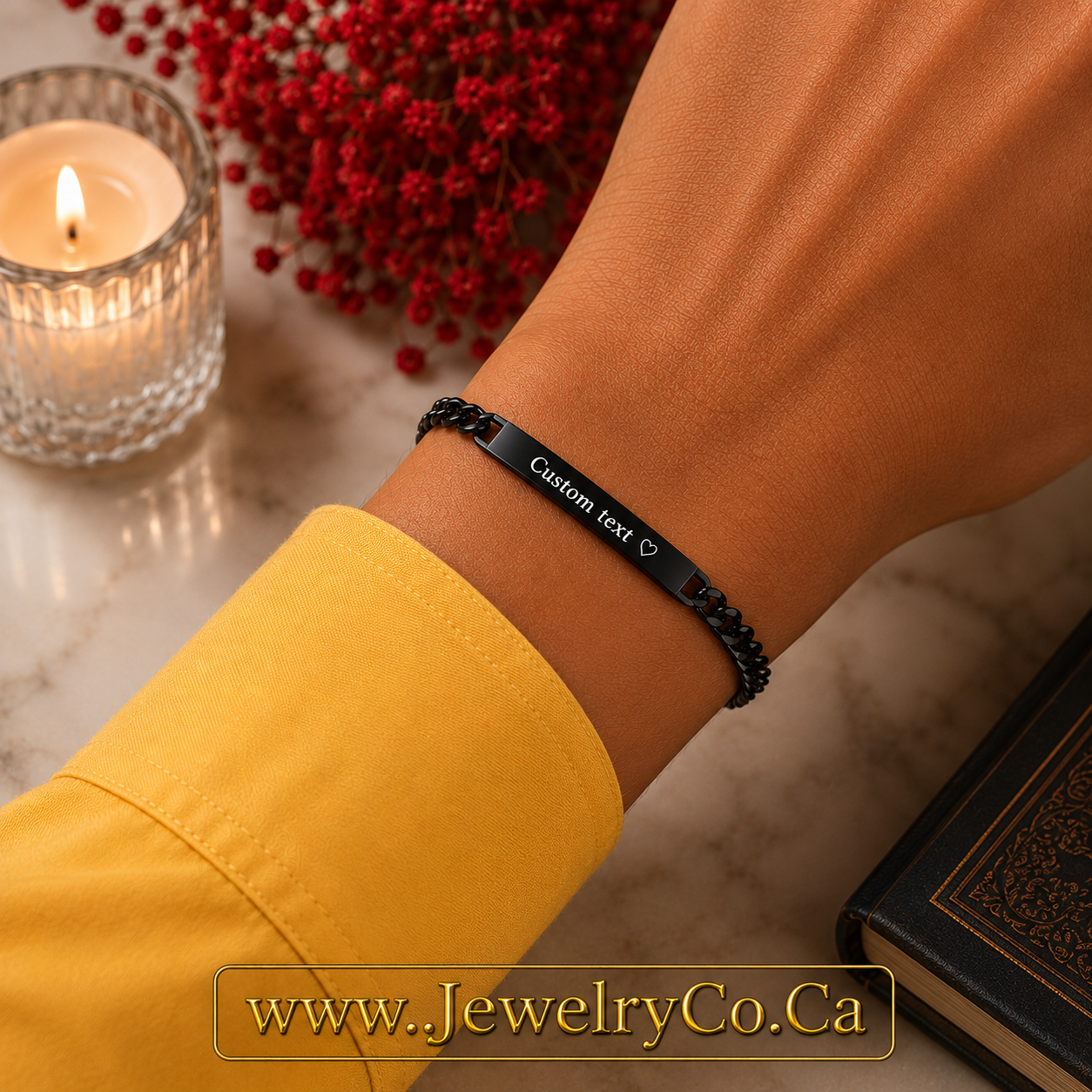 Personalized Engraved Chain Link Bracelet gold