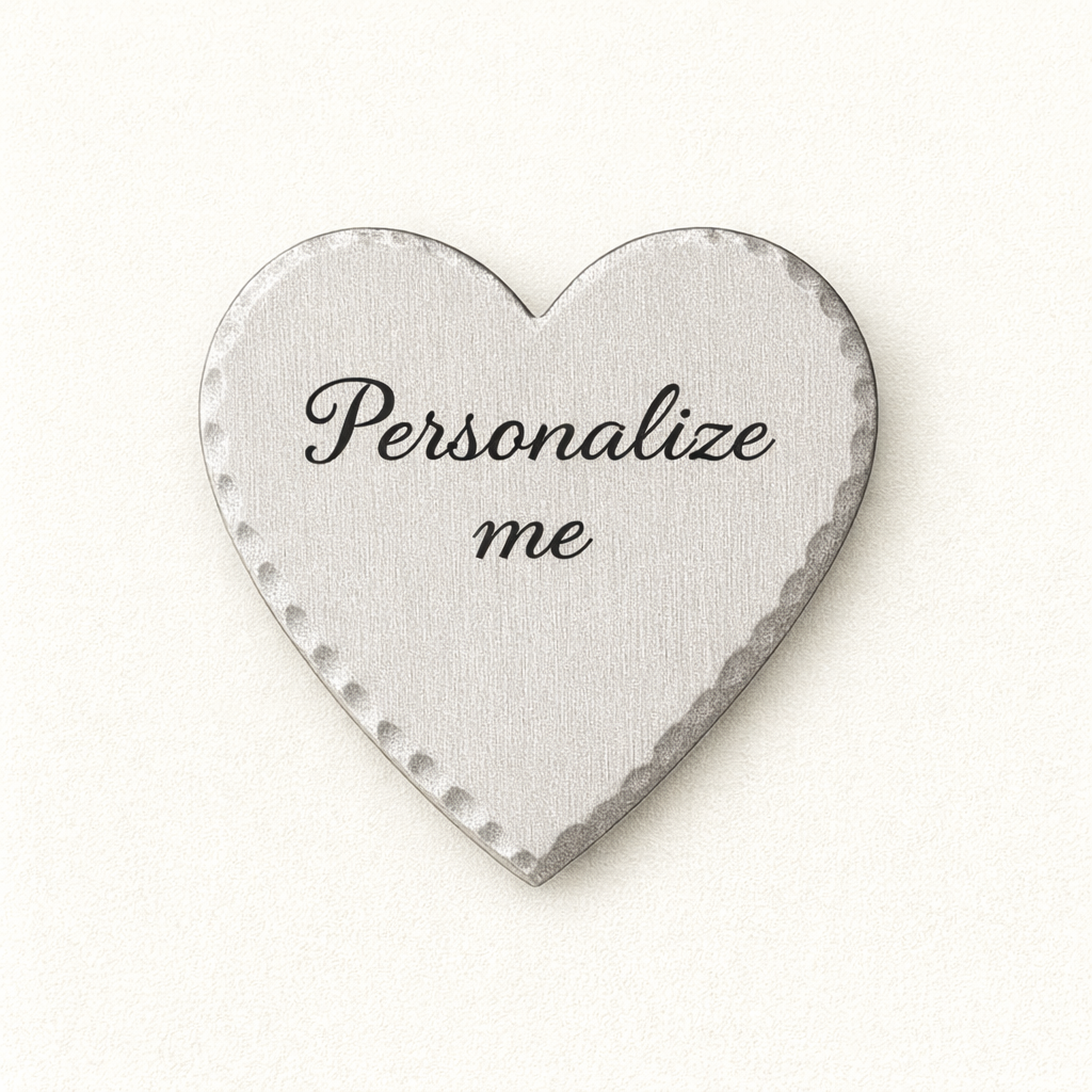 Personalize Valentines Heart shape Pocket Token