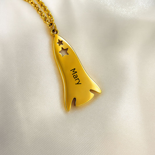 Engraved Rocket Pendant Space Themed Jewelry