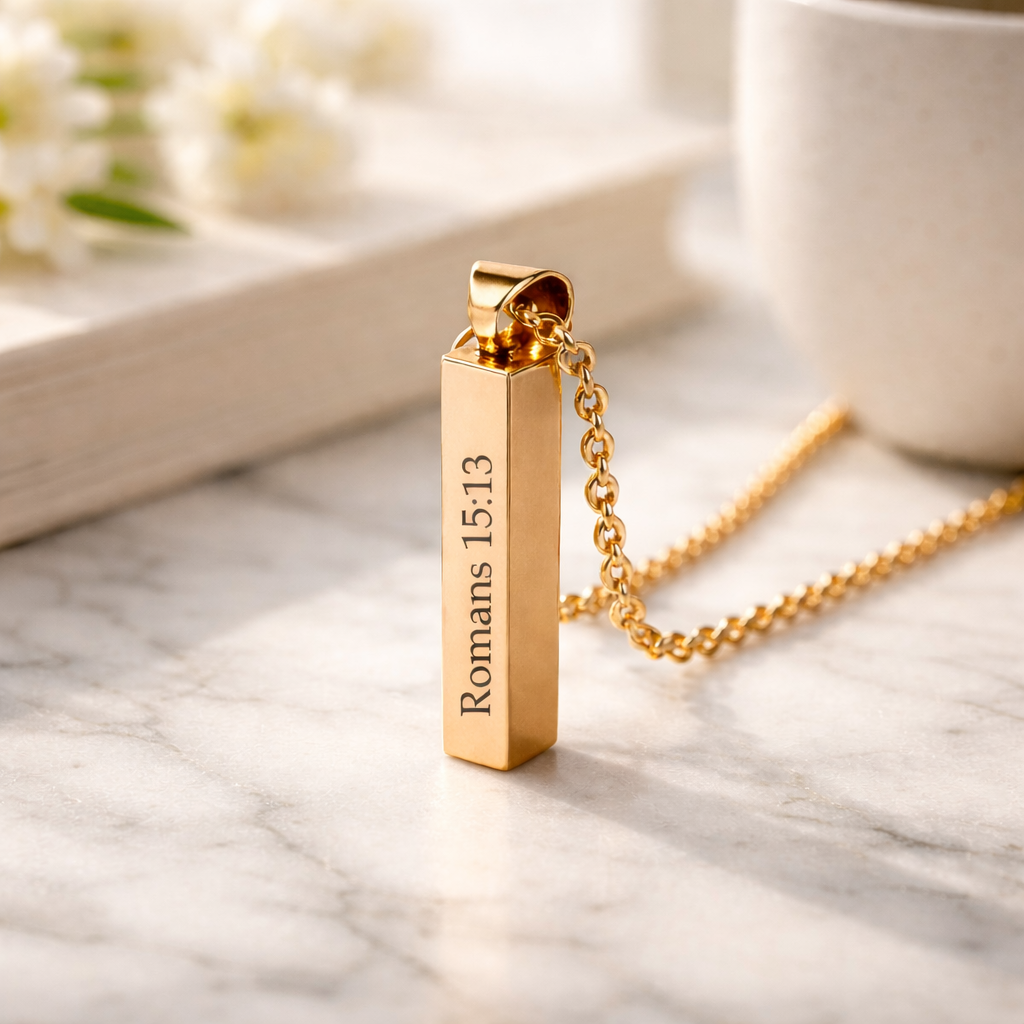 Custom Bible Scripture Bar Necklace